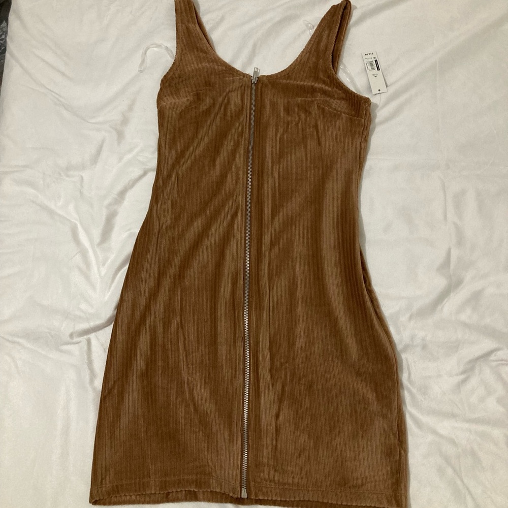 No Boundaries Zip-Up Rib-Knit Velvet Dress